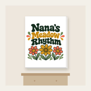 Nana's Meadow Rhythm Canvas Print in white
