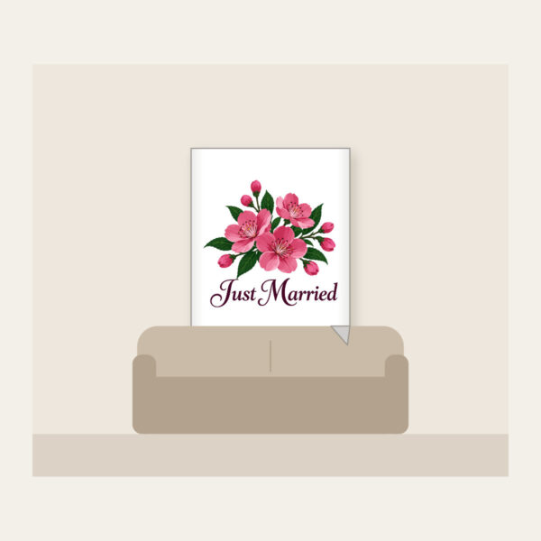 Product image Cherry Blossoms and Just Married Wording Fleece Blanket