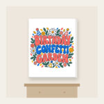 BIRTHDAY CONFETTI GARDEN Canvas Print in white