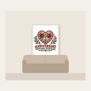 ANNIVERSARY STITCHED KEEPSAKE Fleece Blanket in white