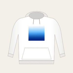 White to Sky Blue to Navy Gradient Hoodie in white: A gradient from white through sky blue to navy.