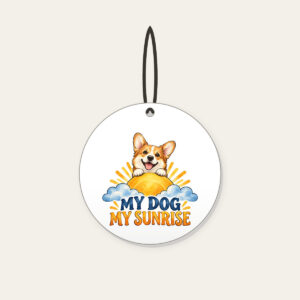 MY DOG MY SUNRISE Ceramic Ornament in white
