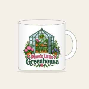 Mom's Little Greenhouse Mug in white