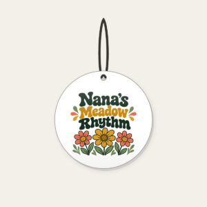Nana's Meadow Rhythm Ceramic Ornament in white