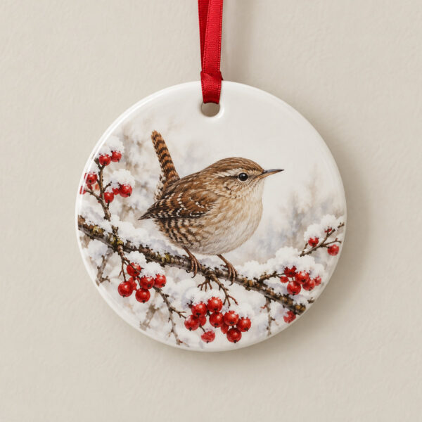 Product image Glossy Winter Wren Ceramic Ornament