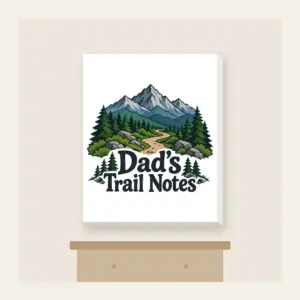 Dad's Trail Notes Canvas Print in white