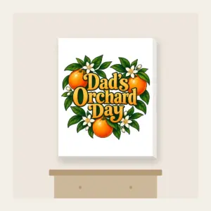 Dad's Orchard Day Canvas Print in white