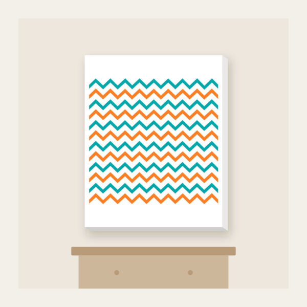 Product image Teal and Orange Zigzag Trail Canvas Print