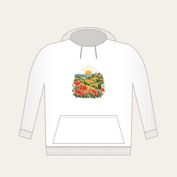 Product image Terraced Hills at Sunrise with Poppies Hoodie