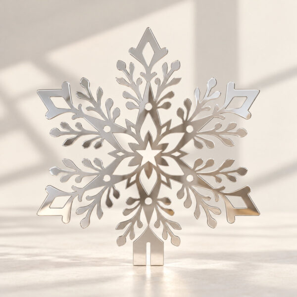 Product image Silver Snowflake Lace Acrylic Tree Topper