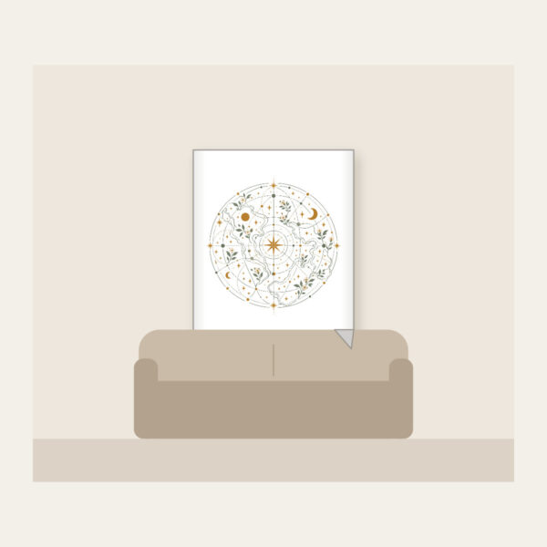 Product image Map Lines with Blooms and Stars Fleece Blanket
