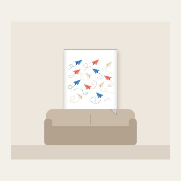 Product image Paper Planes on Dotted Trails Fleece Blanket
