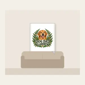 DOG DAD GARDEN Fleece Blanket in white