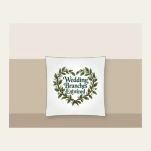 Wedding Branches Entwined Pillow in white