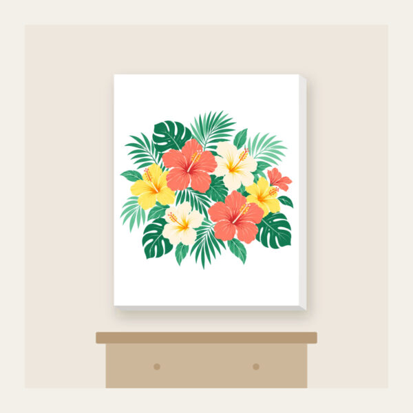 Product image Hibiscus and Palm Sorbet Colors Canvas Print