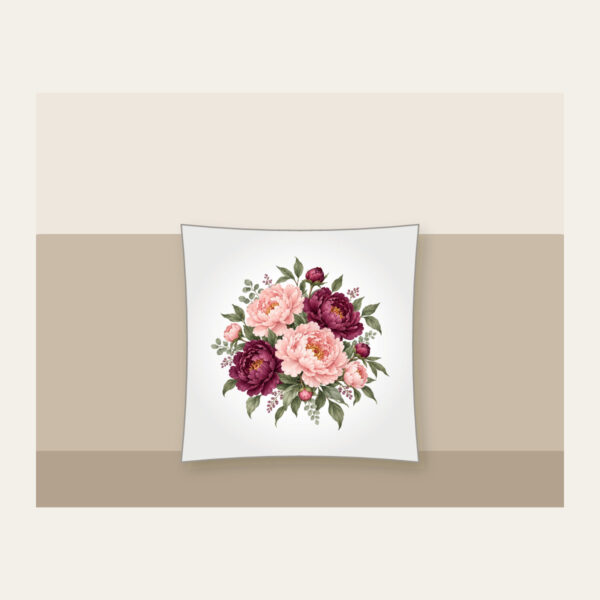 Product image Blush and Plum Peony Clusters Pillow