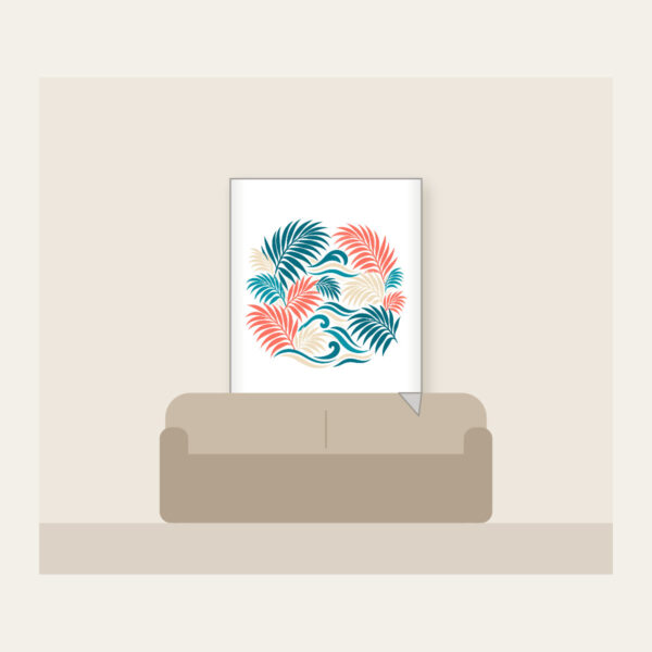 Product image Palm Fronds and Wave Lines Fleece Blanket