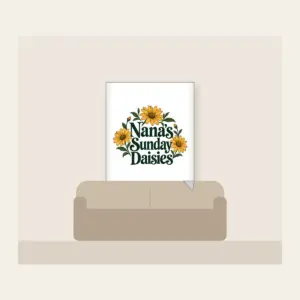 Nana's Sunday Daisies Fleece Blanket in white