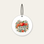 TEACHER THANK YOU Ceramic Ornament in white
