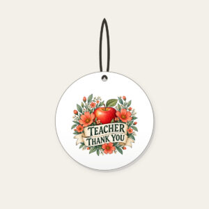 TEACHER THANK YOU Ceramic Ornament in white