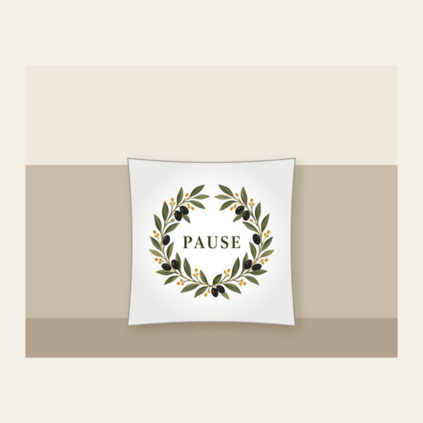 Product image Olive Branch Wreath with PAUSE Pillow