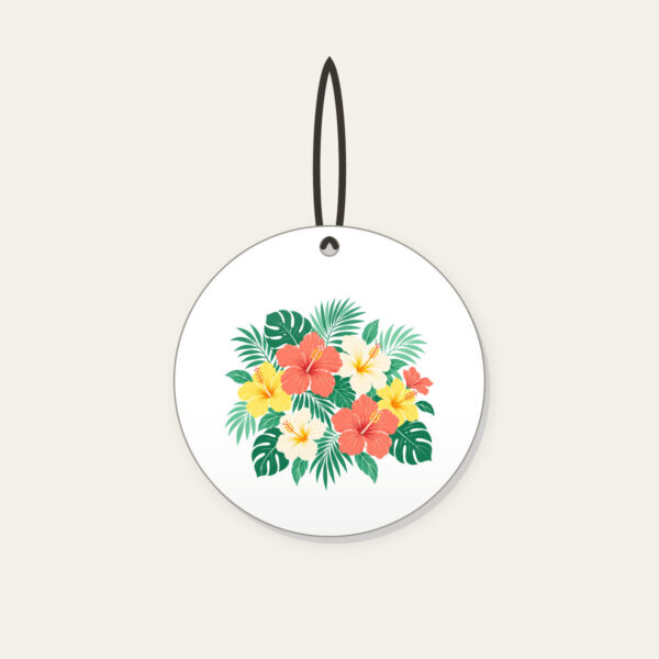 Product image Hibiscus and Palm Sorbet Colors Ceramic Ornament