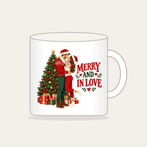 Merry And In Love Mug in white