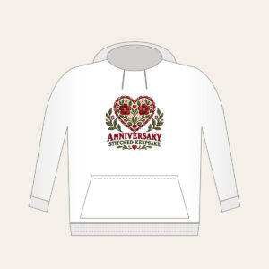 ANNIVERSARY STITCHED KEEPSAKE Hoodie in white