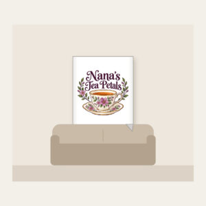 Nana's Tea Petals Fleece Blanket in white