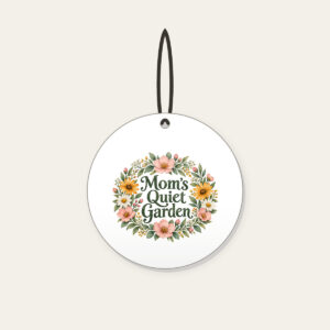 Mom's Quiet Garden Ceramic Ornament in white