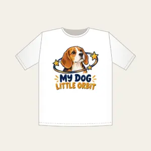 MY DOG LITTLE ORBIT T-Shirt in white