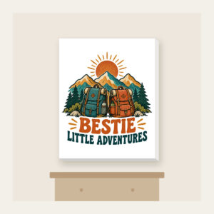 BESTIE LITTLE ADVENTURES Canvas Print in white
