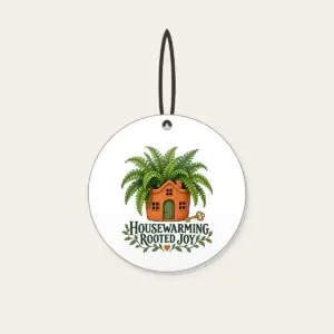 HOUSEWARMING ROOTED JOY Ceramic Ornament in white