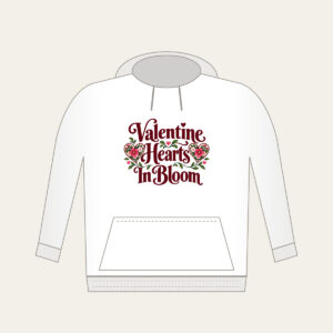 Valentine Hearts In Bloom Hoodie in white