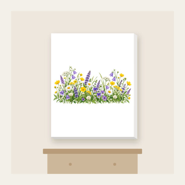 Product image Wildflower Strip Beneath a Pale Sky Canvas Print