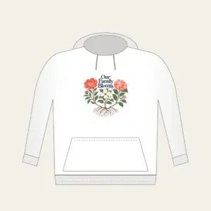 Our Family Blooms Hoodie in white