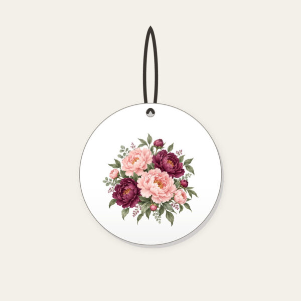 Product image Blush and Plum Peony Clusters Ceramic Ornament