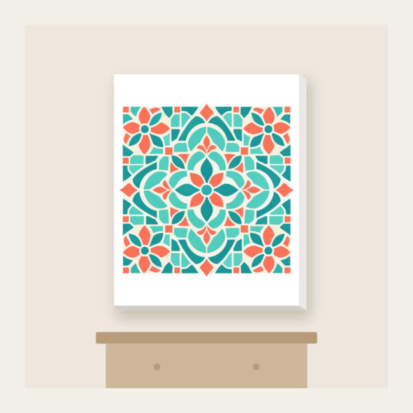 Product image Aqua and Coral Mosaic Tiles Canvas Print