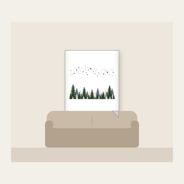 Product image Pine Silhouettes under Scattered Stars Fleece Blanket