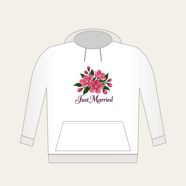 Product image Cherry Blossoms and Just Married Wording Hoodie