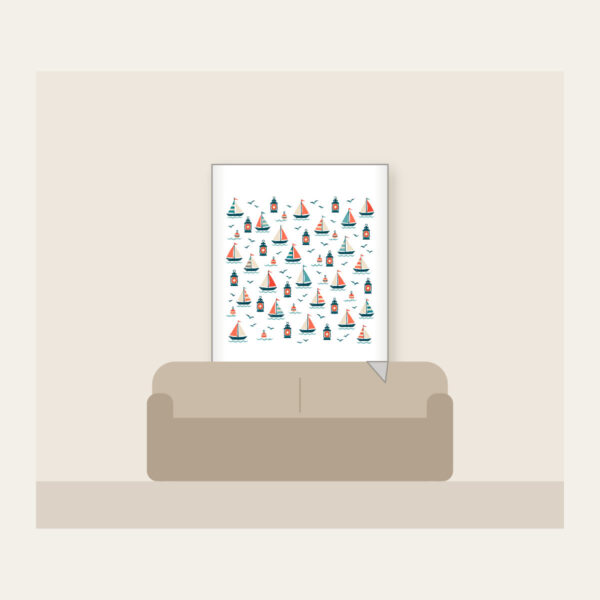 Product image Tiny Sailboats and Harbour Lanterns Fleece Blanket