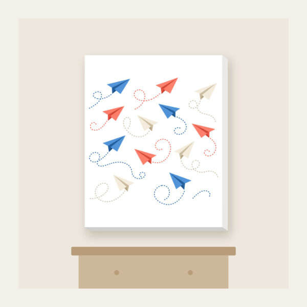 Product image Paper Planes on Dotted Trails Canvas Print