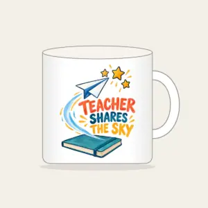 TEACHER SHARES THE SKY Mug in white