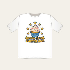 BIRTHDAY CUPCAKE CONSTELLATION T-Shirt in white