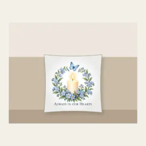 Always In Our Hearts Pillow in white