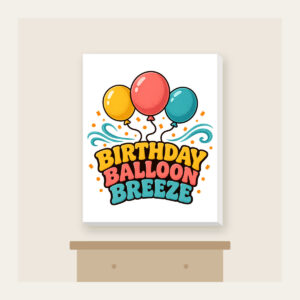BIRTHDAY BALLOON BREEZE Canvas Print in white
