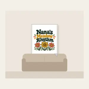 Nana's Meadow Rhythm Fleece Blanket in white