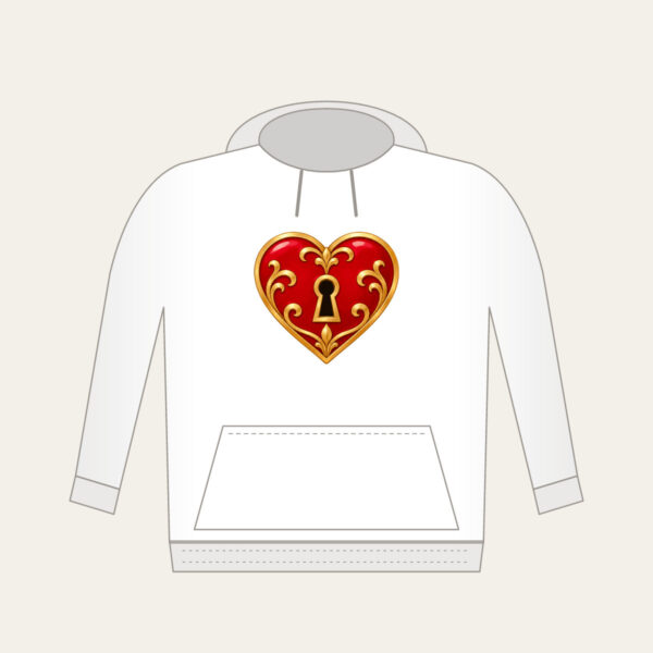 Product image Heart and Keyhole in Red and Gold Hoodie