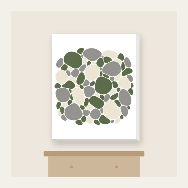 Product image River Stones in Moss and Grey Canvas Print