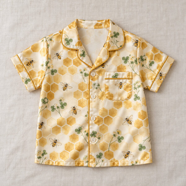 Product image Honeycomb Satin Short-Sleeve Pajama Shirt for Kids